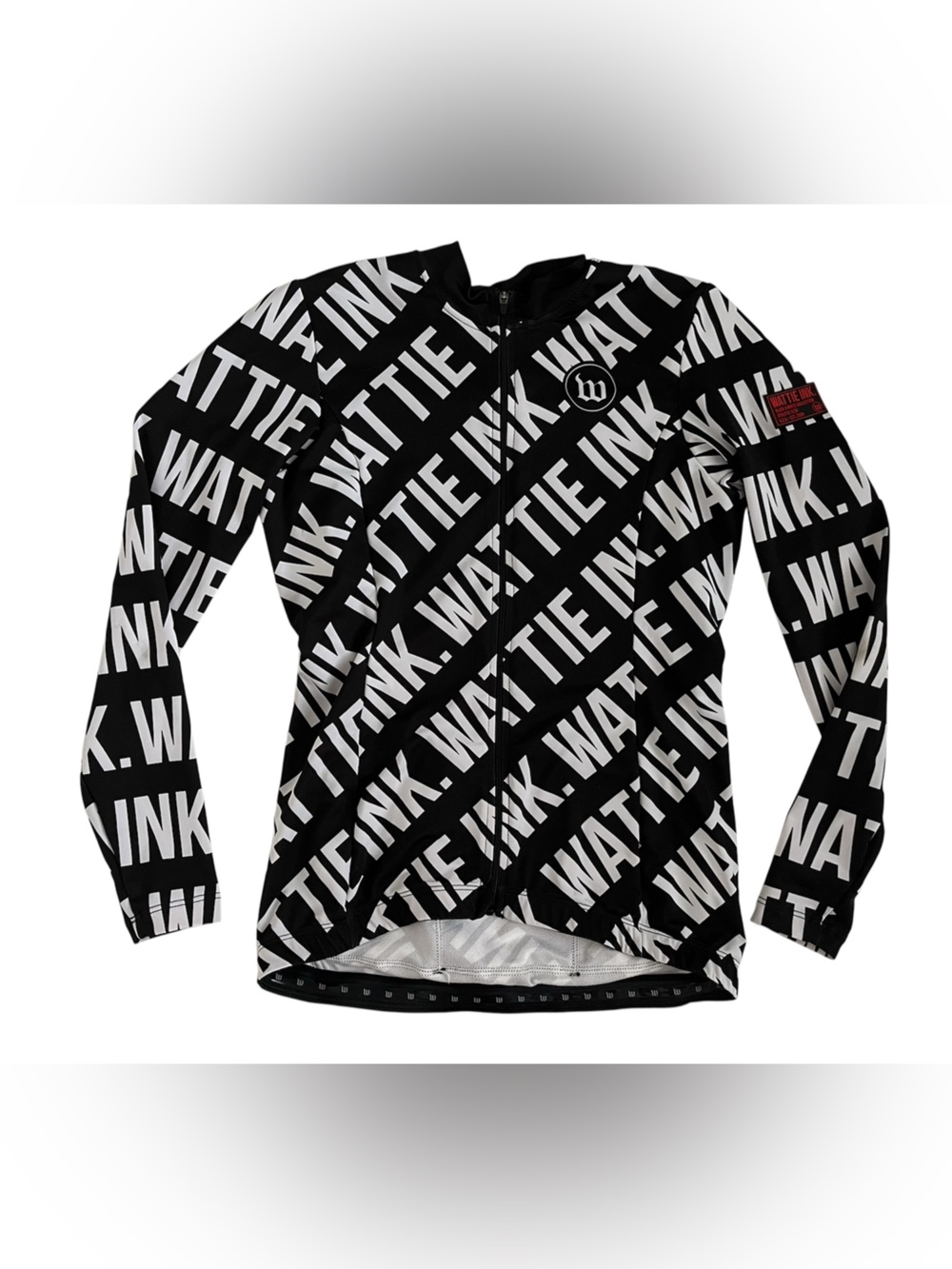 Wattie Ink Black & White Full-Zip Cycling Jersey jacket